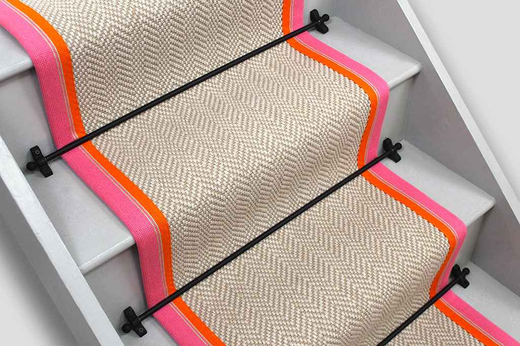 Fibre Flooring Chalk Herringbone Stair Runner