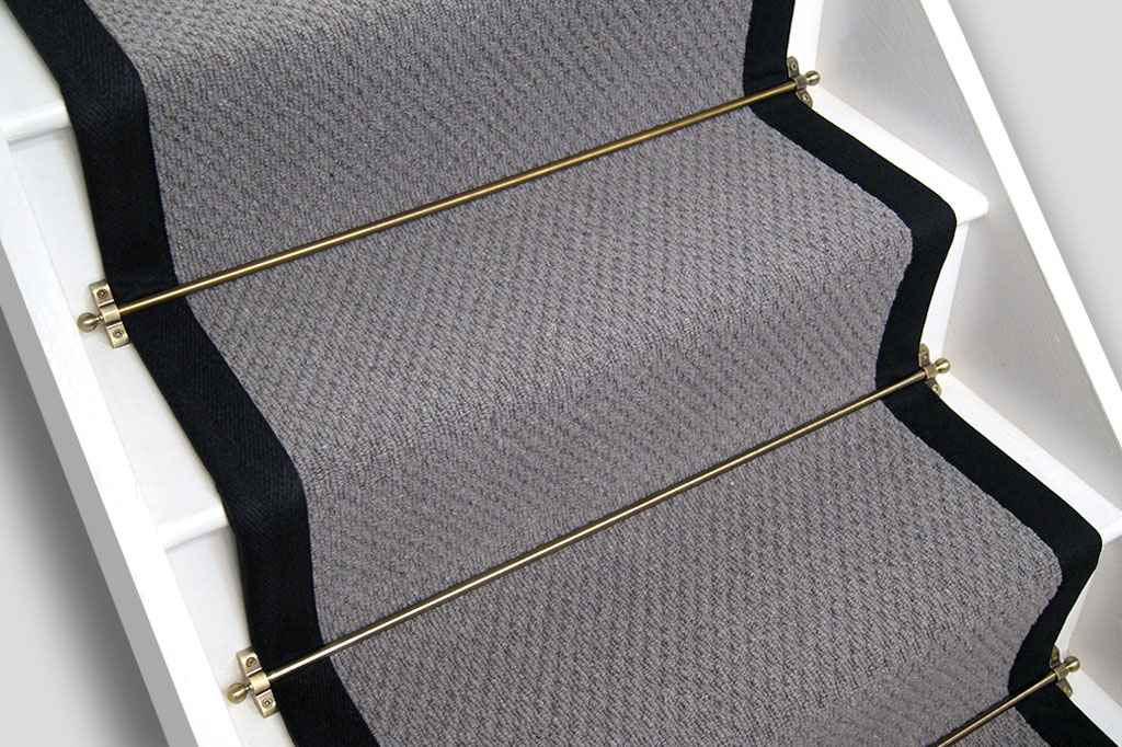 Charcoal Small Boucle Grey Wool Stair Runner